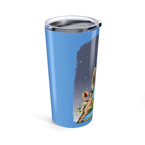 Guardiana Virgen María - Vaso de 20 oz Azul claro