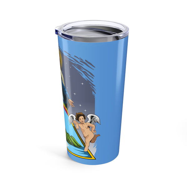 Guardiana Virgen María - Vaso de 20 oz Azul claro