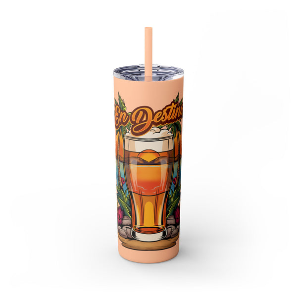 Tropical Beer Skinny Tumbler with Straw