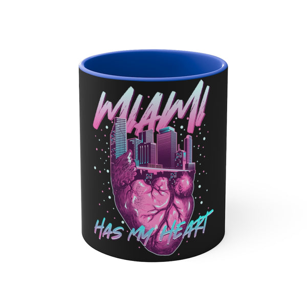 Miami tiene mi corazón Taza decorativa de 11 oz