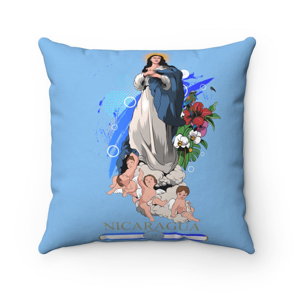 La Purísima ( Virgen María ) - Almohada Azul Claro