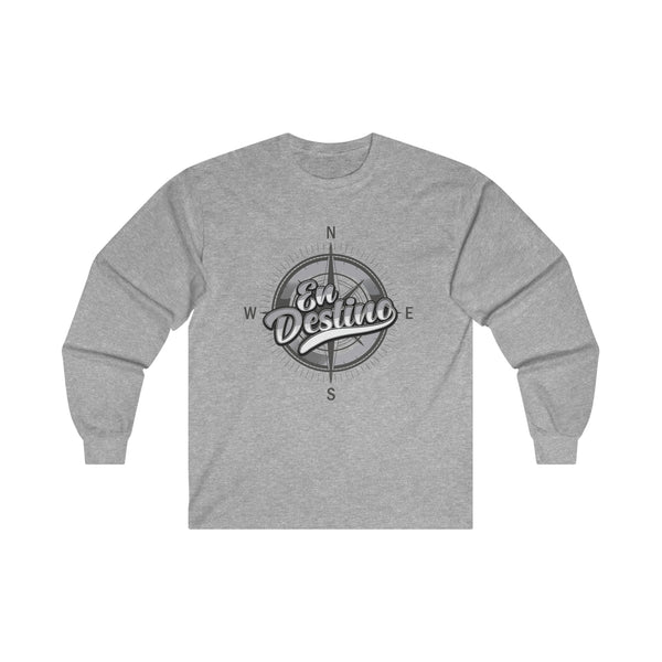 En Destino Compass Men's Long Sleeve Tee / Gray Logo