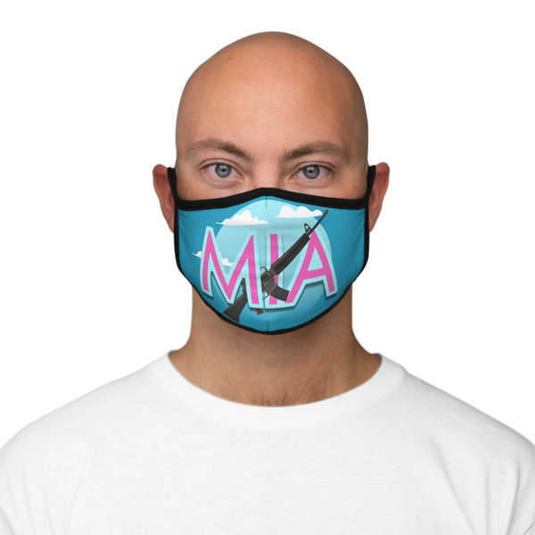 The Miami Style face mask showcases a bold design that features an AK gun artistically crossing the word "MIA," representing Miami. This unique mask combines a streetwear aesthetic with a nod to the vibrant culture of the city, making it a stylish accessory for those who want to express their Miami pride.