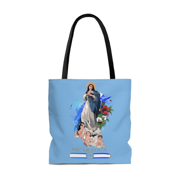 Virgin Maria Tote Bag / Light Blue