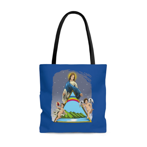 Guardian Virgin Maria Tote Bag / Blue