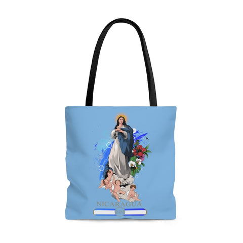 Virgin Maria Tote Bag / Light Blue